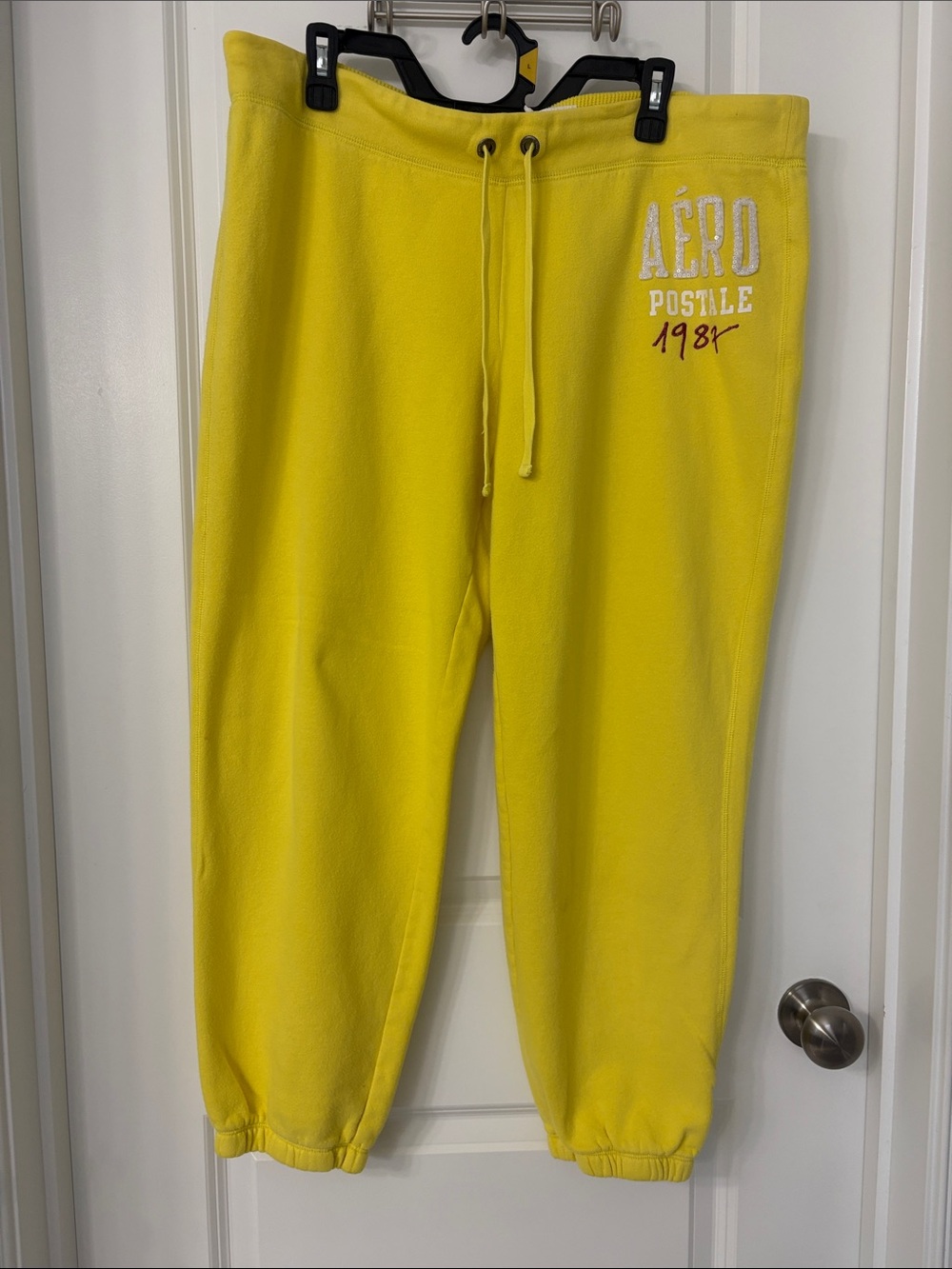 Aeropostale Yellow Fleece Joggers with Drawstring